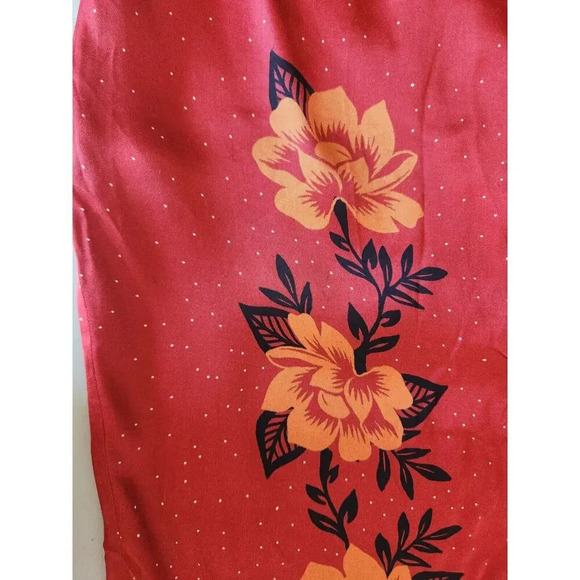 NWD Farm Rio x Anthropologie One-Shoulder Printed Satin Jumpsuit Sz S Red 9D403 - Picture 12 of 16